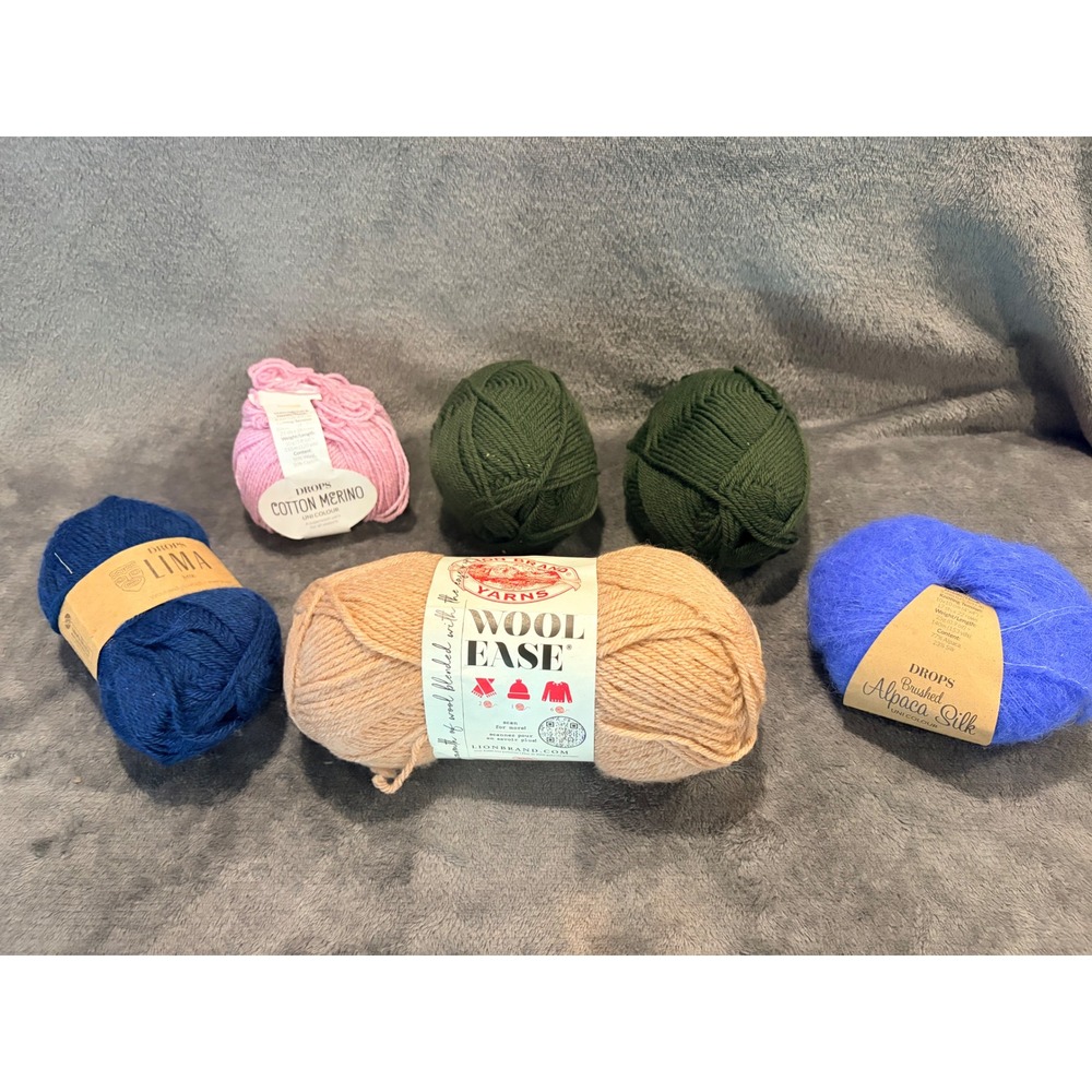 Mixed Lot-Lion Brand Wool-Ease/Drops Alpaca Silk/Cotton Merino Yarn Bundle